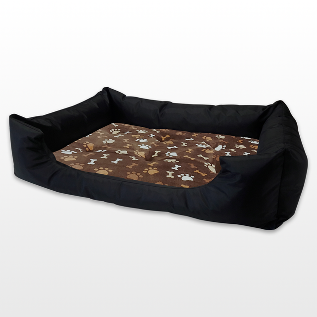 Kutyafekhely Nagy – Barna alapon / Tappancsos 100% Mikropolár párnával