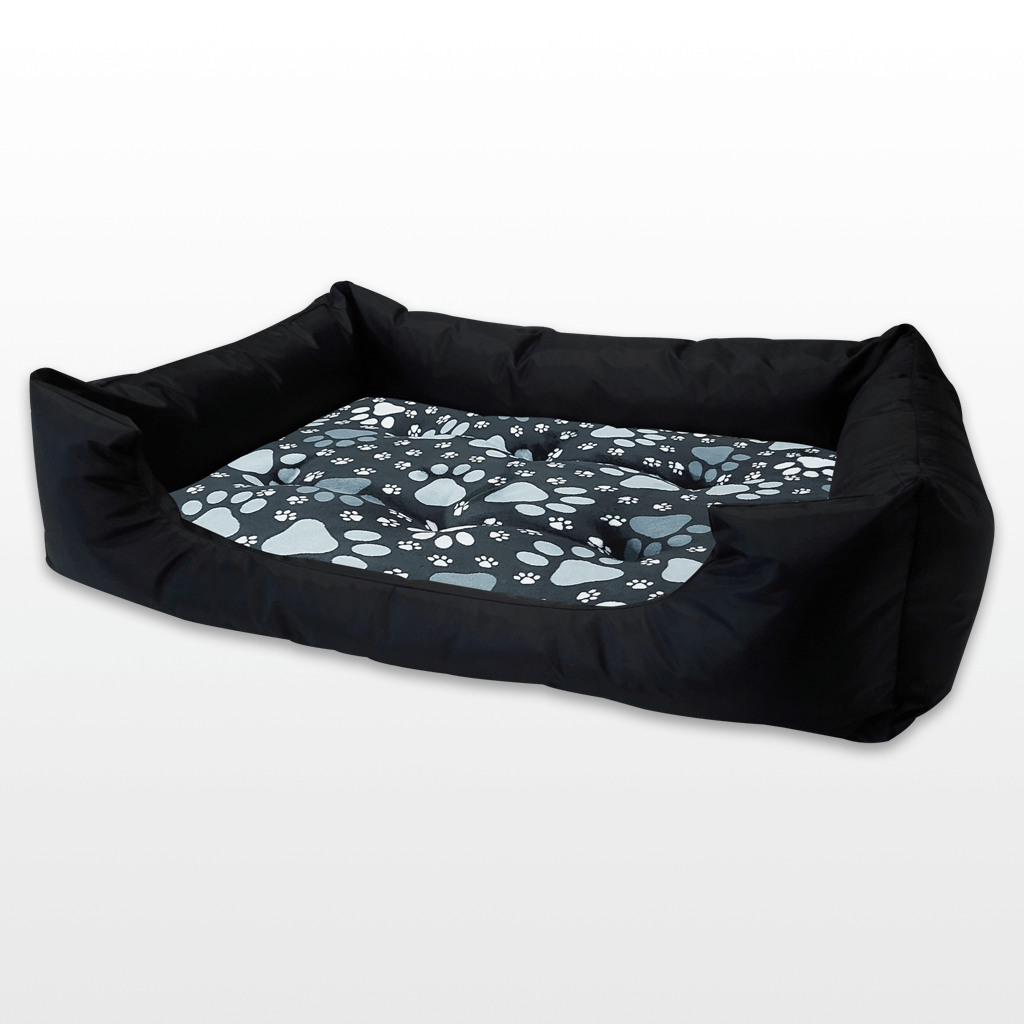 Kutyafekhely Nagy – Fekete alapon / Tappancsos 100% Mikropolár párnával