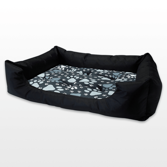 Kutyafekhely Nagy – Fekete alapon / Tappancsos 100% Mikropolár párnával
