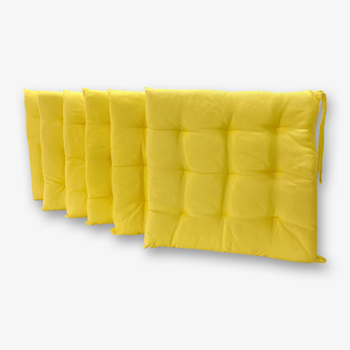 Csomagban: 6 db ülőpárna, 40×40 cm, sárga