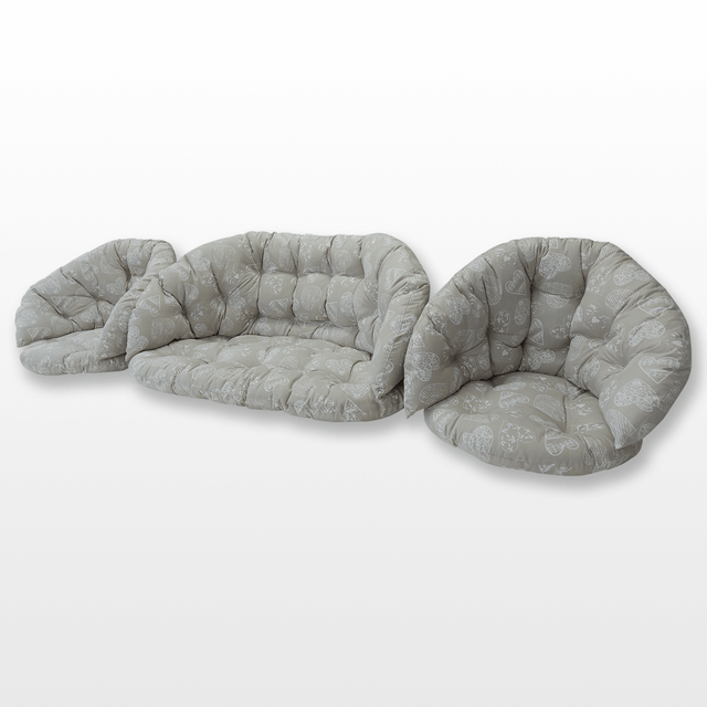 Rattan párna szett Szív minta (Bahama)