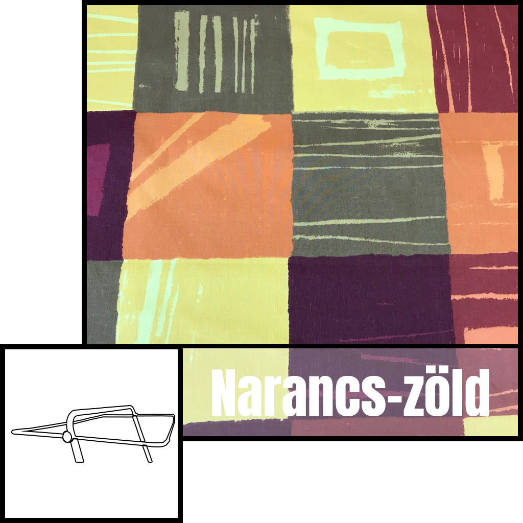 narancs és zöld kockás hintaágy tető huzat