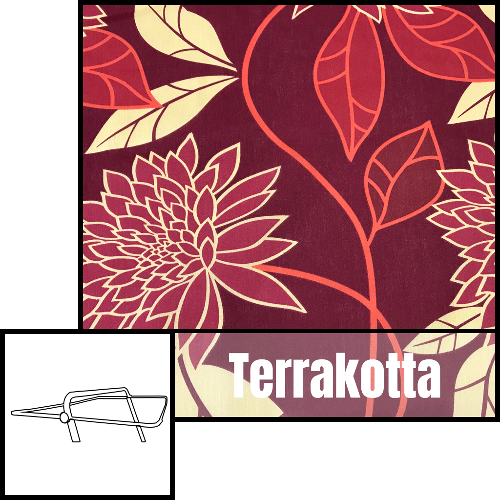 terrakotta virágmintás hintaágy tető huzat