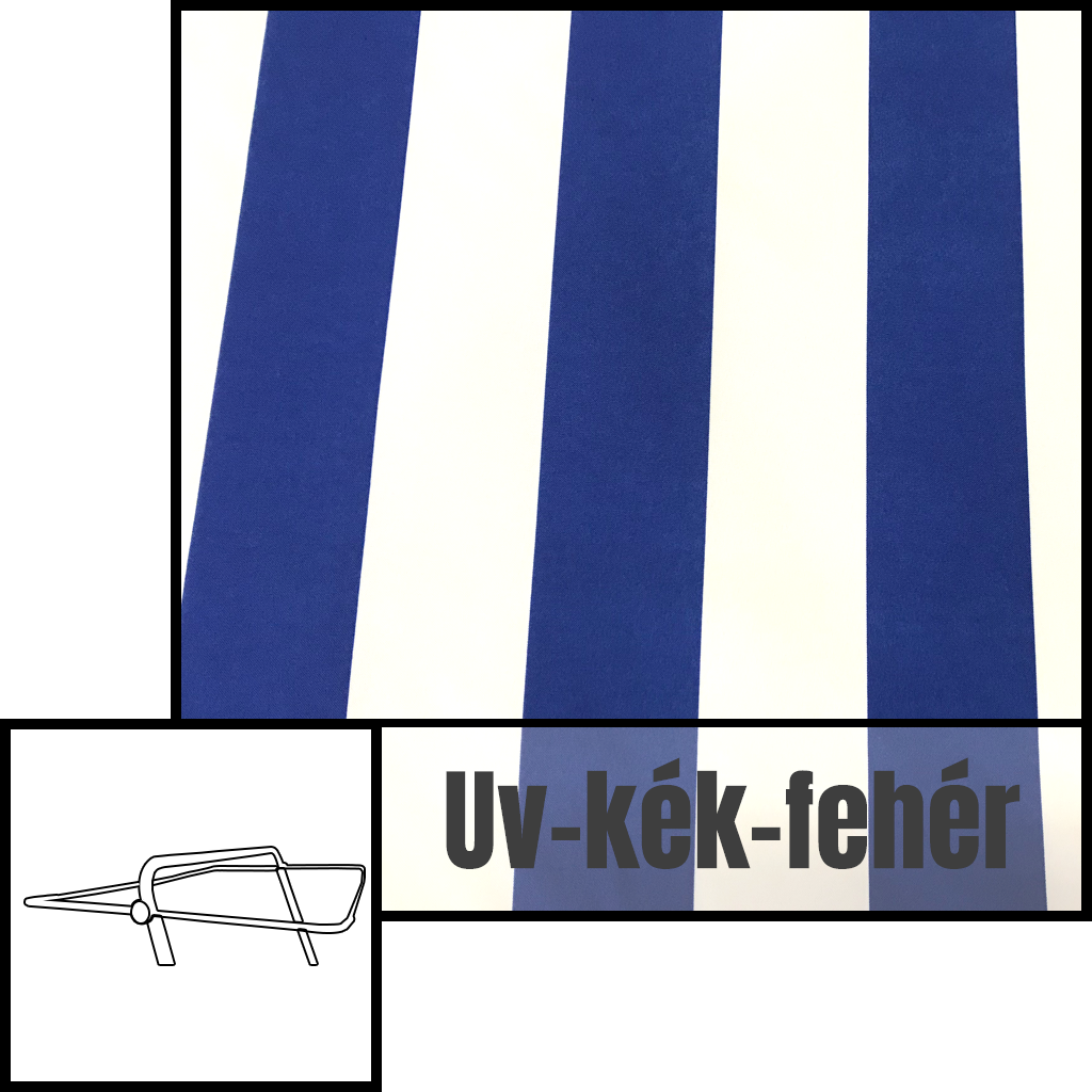 uv kék-fehér csíkos hintaágy tető huzat