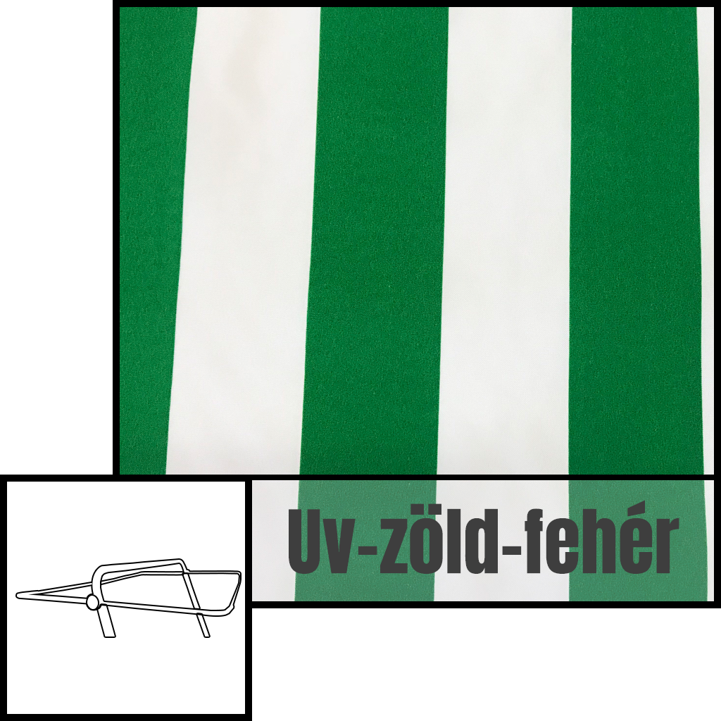 zöld és fehér csíkos hintaágy tető huzat