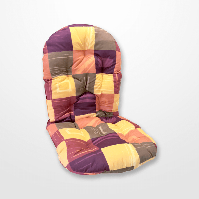 narancs-zöld-bordó kockás forgófotel párna