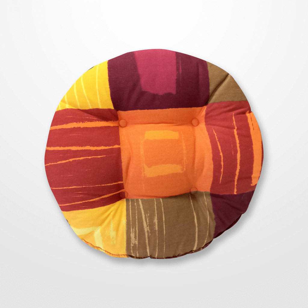 narancs és zöld kockás ülőpárna