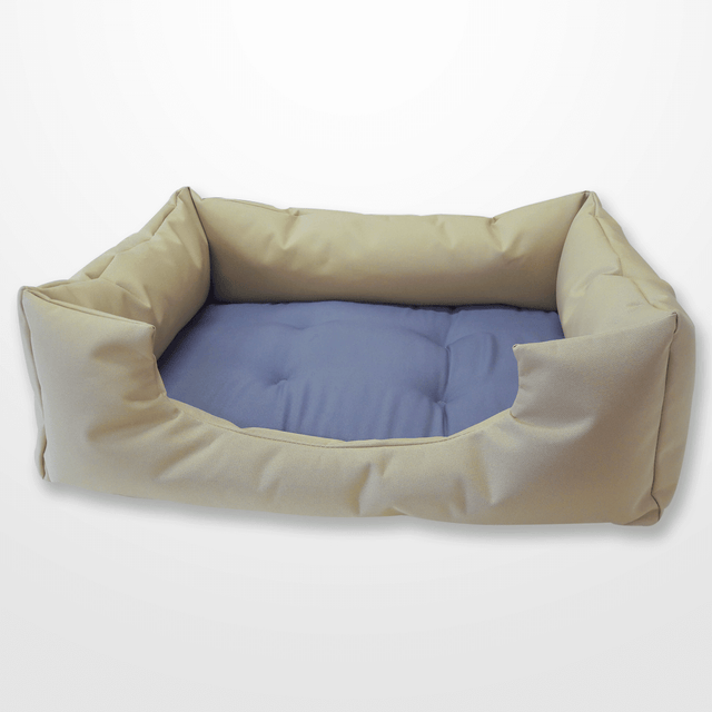 Bézs és szürke kutyafekhely