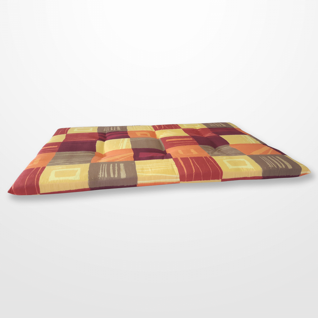 narancs-zöld kockás kutyapárna