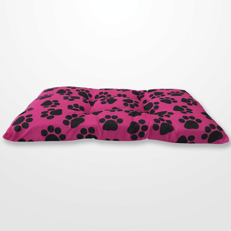 kiméretű pink alapon fekete tappancsos kutyapárna