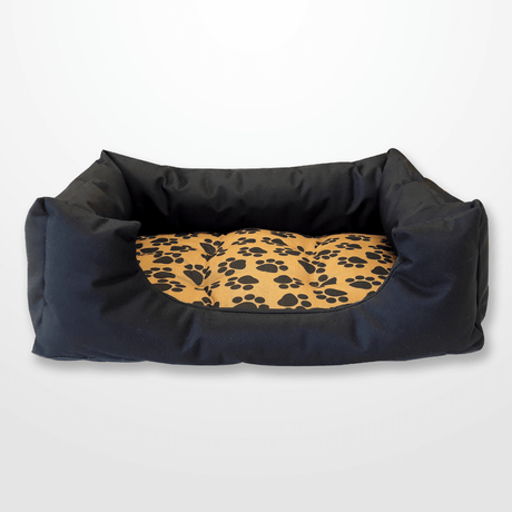 100% pamutból készült barna párnás kutyaágy