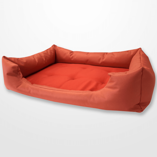 terrakotta színű kutyafekhely párnával