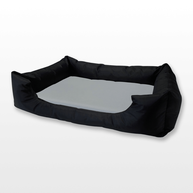 nagy szürke-fekete kutyafekhely