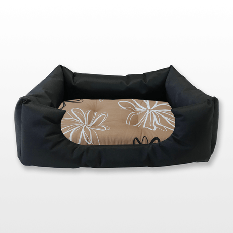 kicsi virágos kutyafekhely barna fekete