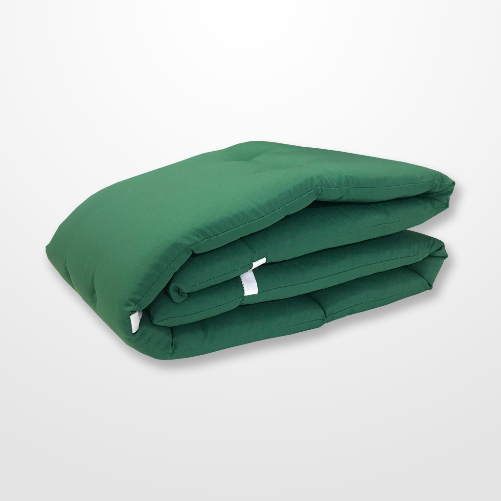 Zöld-uni sörpad párna