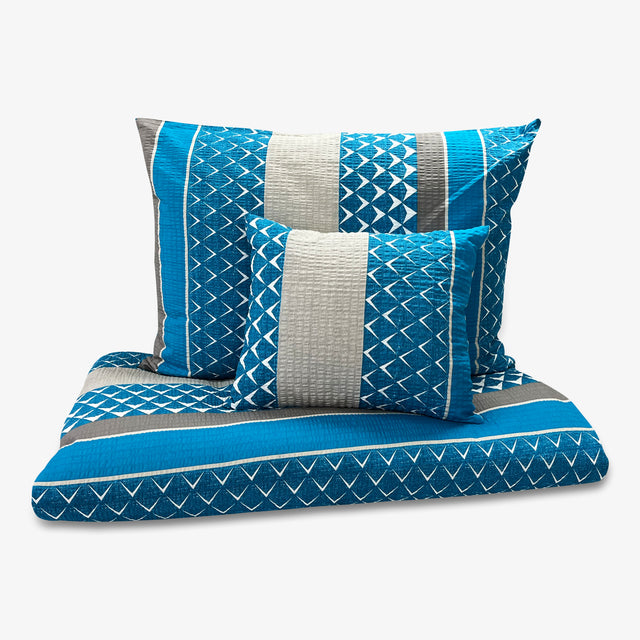 100% Pamut (Krepp) - 3 részes Ágynemű huzat garnitúra - Kék