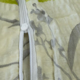 100% Pamut (Krepp) | 3 részes Ágynemű huzat garnitúra | Szürke - Zöld mintás