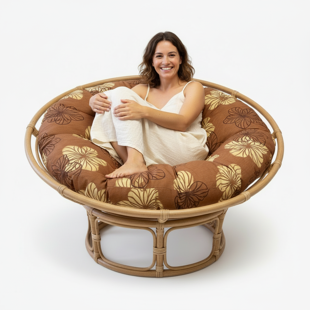 Papasan párna | 120 cm-es | Barnás virágos minta