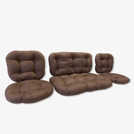 rattanszett rattan parna szett barna rasztel szinben korasztalos rattan butorhoz