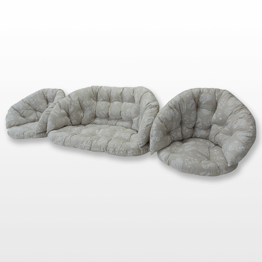 Rattan párna szett Szív minta (Bahama)