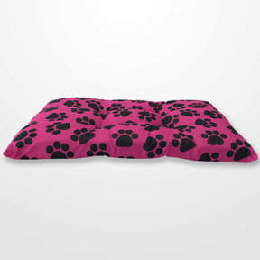 kiméretű pink alapon fekete tappancsos kutyapárna
